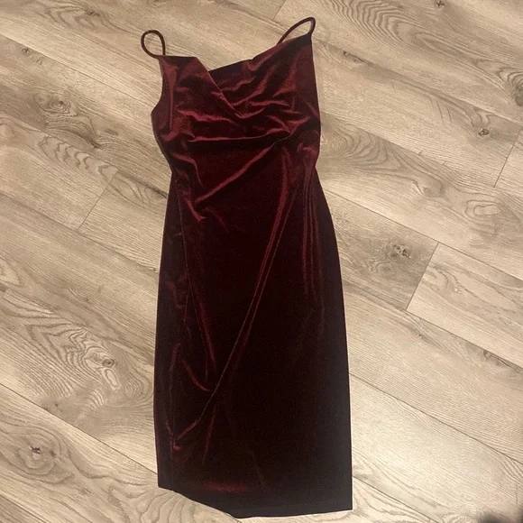 guess burgundy dress Bandage Mini Dress
